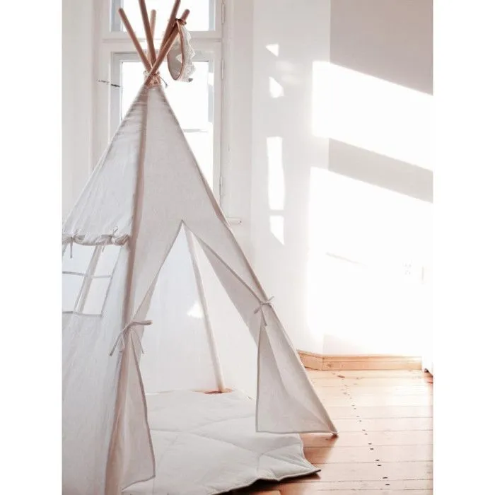 Ensemble tipi et tapis en lin enfant Moi Mili "blanc" - blanc - TU-1