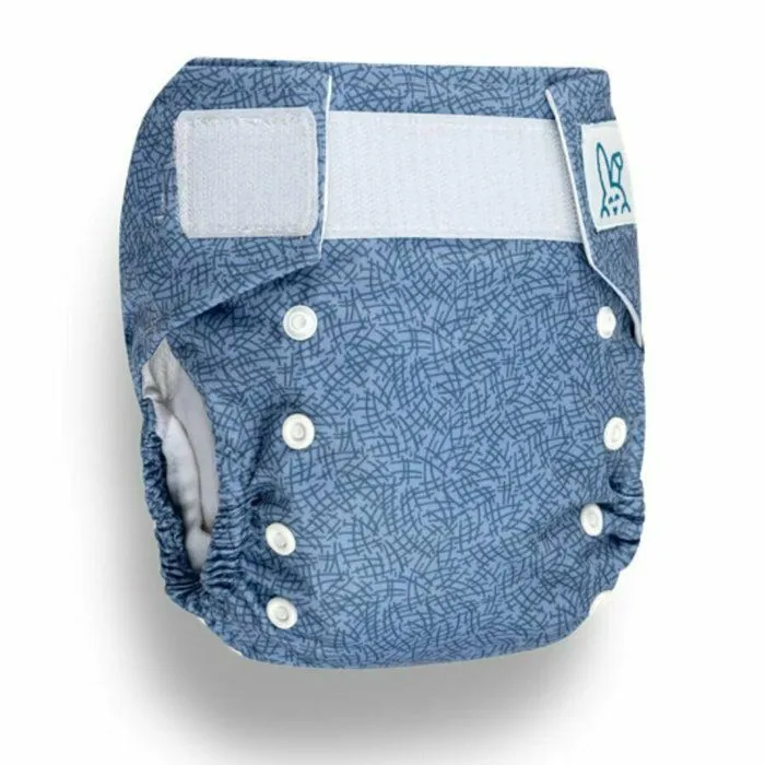 Bumbuns - Couche lavable à scratch (TE1) - Criss cross blue - Insert intégré-1