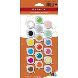 Mini Pots de Peinture - DTM - 18 x 3 ml - Acrylique - Multicolore - Mixte-0