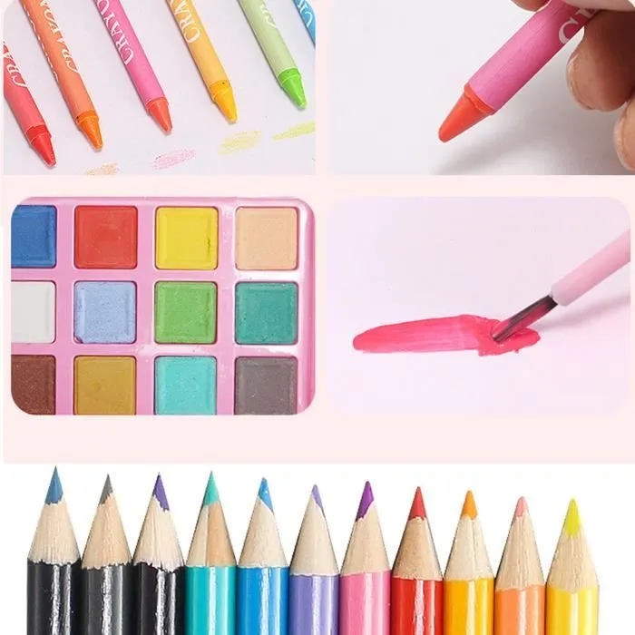 Set de Dessin Enfants Filles Garçons - 208 Piece Créativité Coffret Art Dessin Cadeau pour Enfants | Super Cadeaux D’Anniversaires-3