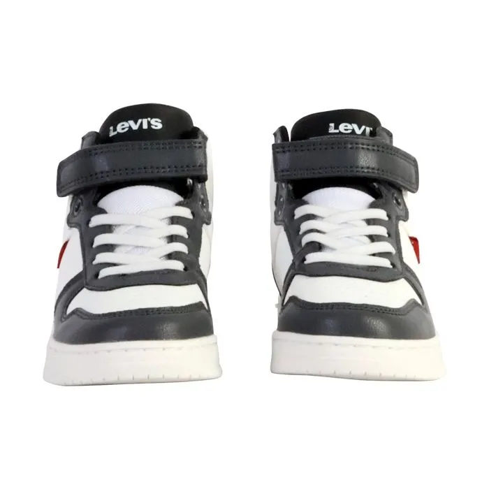 Basket Montante à Scratches Junior Levi's Kick Mid - Blanc/Noir-4