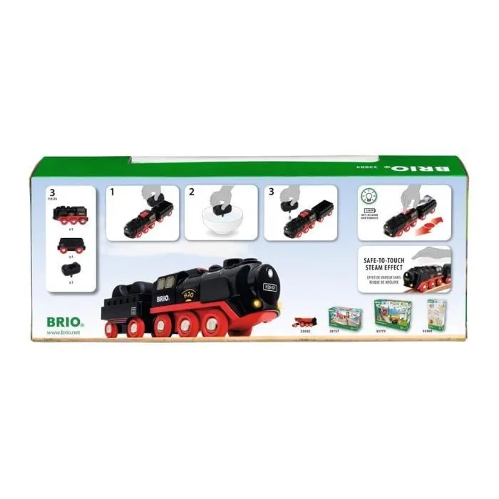 Locomotive à piles à vapeur BRIO World - Ravensburger - Effets de vapeur réalistes - Dès 3 ans - 33884-4