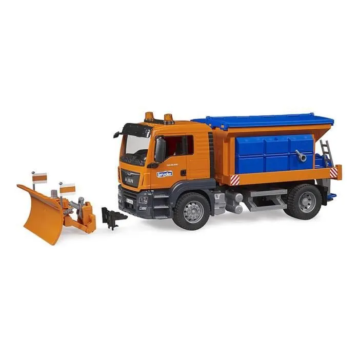 Camion MAN TGS pour service d'hiver avec lame de chasse-neige - Bruder - Jouet pour enfant à partir de 4 ans-1