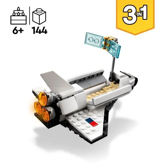 LEGO® Creator 3-en-1 31134 La Navette Spatiale, Jouet Figurine Astronaute avec Vaisseau, Enfants 6 Ans-2