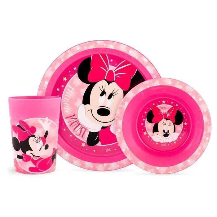 DISNEY MINNIE - Ensemble repas (assiette, bol, verre)-0