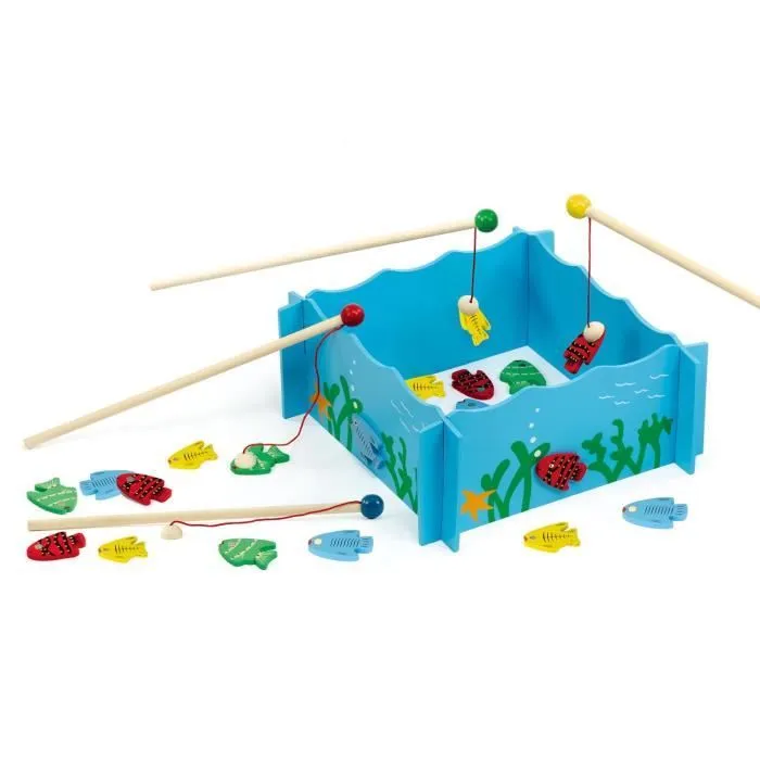 Jeu de pêche - VIGA TOYS - Magnétique - 4 cannes - 20 poissons - Pour enfants à partir de 3 ans-1