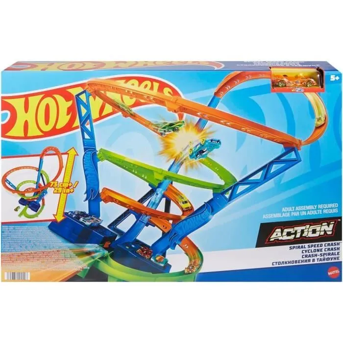 Hot Wheels®-Coffret Piste Cyclone Crash, avec 1 véhicule Hot Wheels® HJT51-5