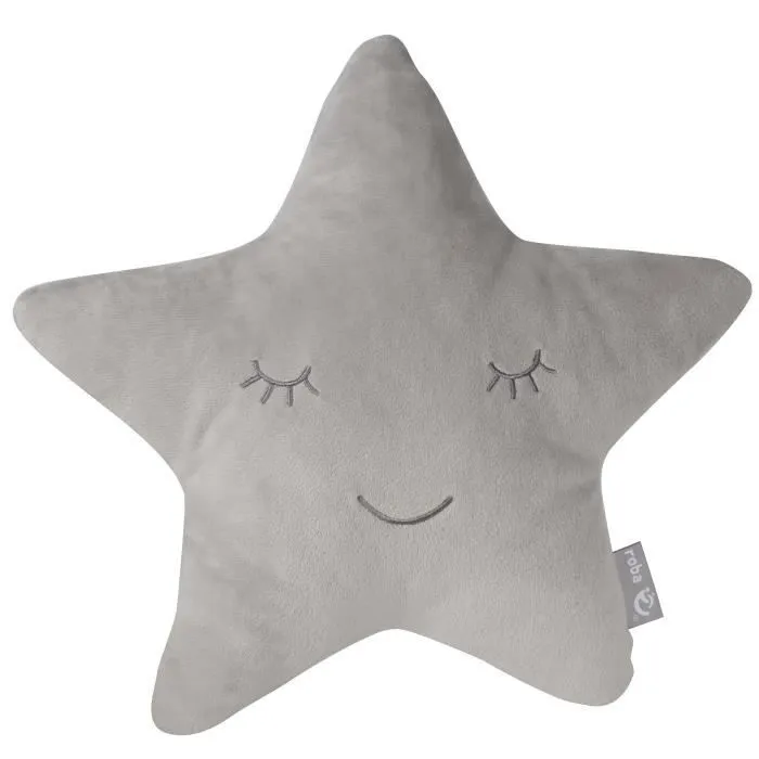 ROBA Canapé et Pouf Enfant Lil Sofa + Coussin Décoratif Étoile - Ensemble en Velours - Gris Argenté-3