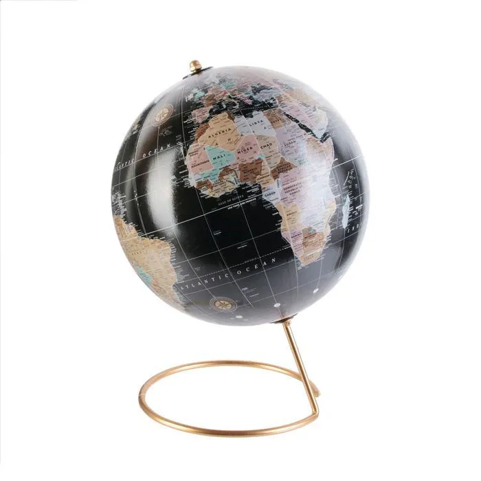 Dites-le avec des mots - Globe terrestre décoration à poser Diam. 21,50 cm - Noir-0