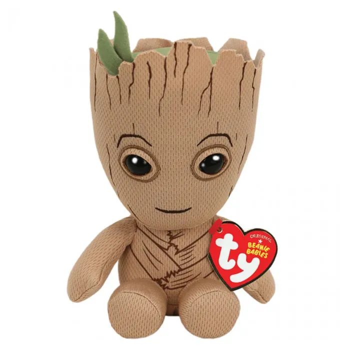 Peluche Groot 15 cm - TY - Marvel Beanie Babies - Marron - Dès 3 Ans-0