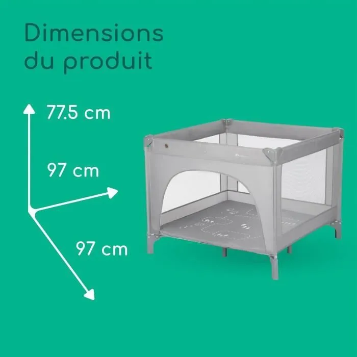 BEBECONFORT ADONIS, Parc-Lit, 2en1, ouverture sur le côté,spacieux, idéal pour voyager, léger, De 0 à 3 ans (15kg) Mineral gray-5