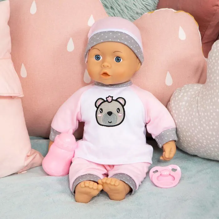 Poupon Bayer design - 93602AA - Poupee bebe, Poupon interactif Qui Parle, Yeux dormeurs, Donne Un Bisou, Rose, Blanc, 36cm-2
