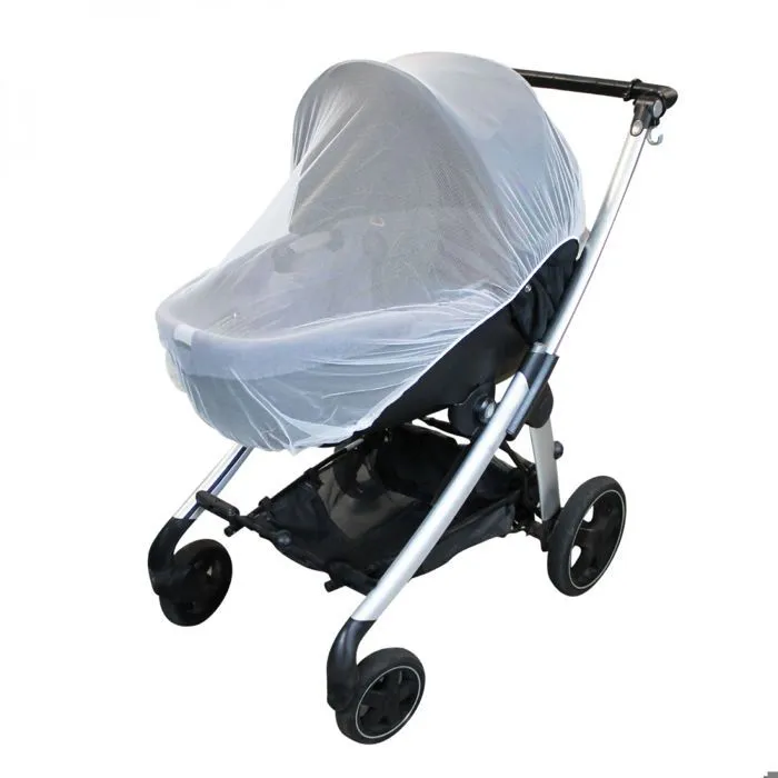 Moustiquaire universelle pour poussette et landau - Blanc transparent - Monsieur Bébé-2
