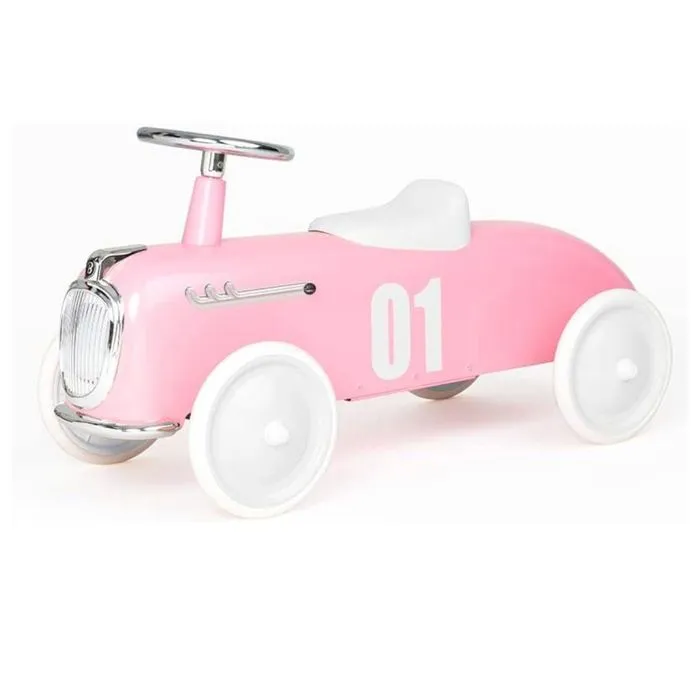 Porteur vintage rose multidirectionnel - BAGHERA - Pour enfant de 1 à 3 ans - 4 roues - Métal et caoutchouc-1