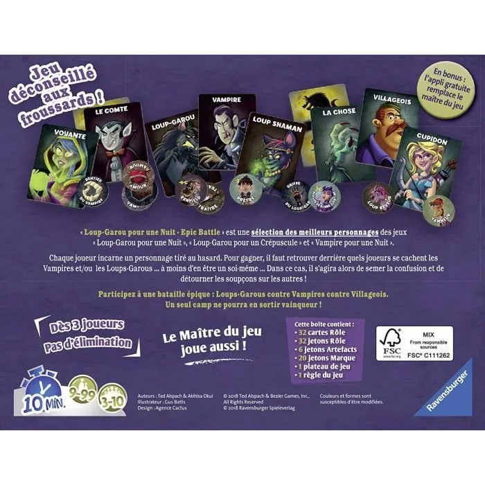Loup-Garou pour une Nuit - Epic Battle - Ravensburger - Jeu d'ambiance Enfants et Adultes - Jeu de rôle - 3 à 10 joueurs dès 9 ans-2