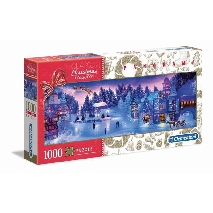 Puzzle 1000 pièces panoramique - CLEMENTONI - Christmas Collection - Paysage et nature - Adulte - Blanc-1