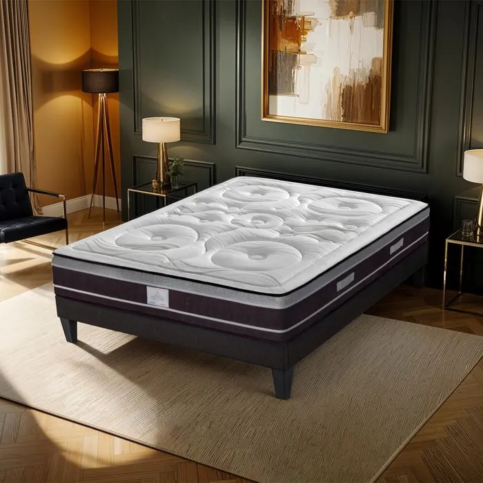 Matelas DIVIN 140x190 cm | Ressorts  & Mémoire de forme | Blanc-1