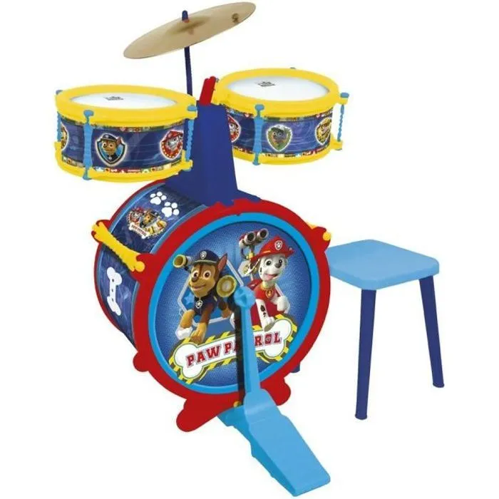 Batterie - PAT PATROUILLE - Grosse caisse, deux tambours, cymbale - Pour enfant de 3 ans et plus-0