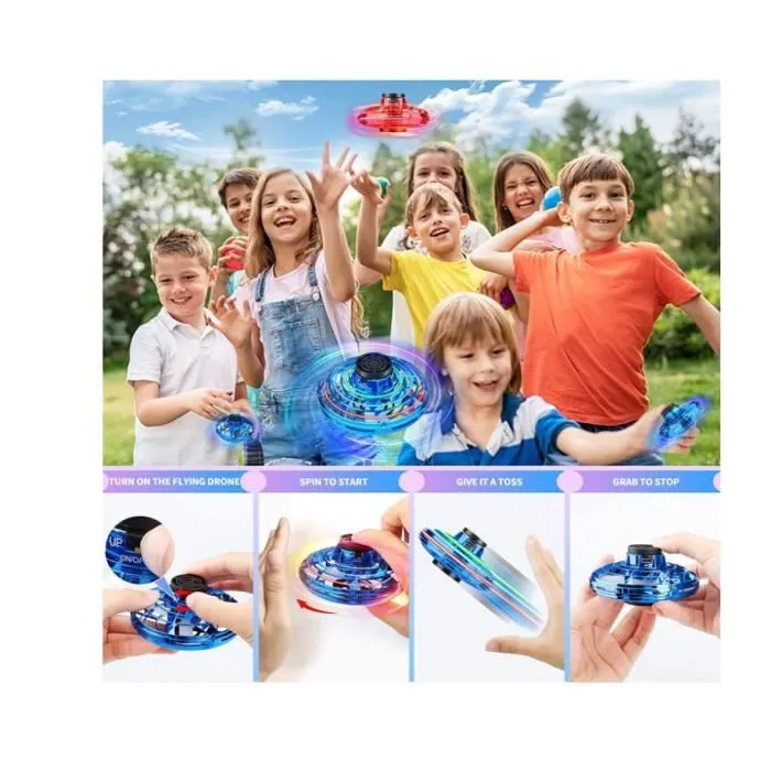 Spin Drone, Spin Mini UFO Fly, Flying Spinner Ledzfly Flay UFO Nova, Disque Volant Cgtolos Miniufo Drone, Hand Spinner Volant, Jouet-1