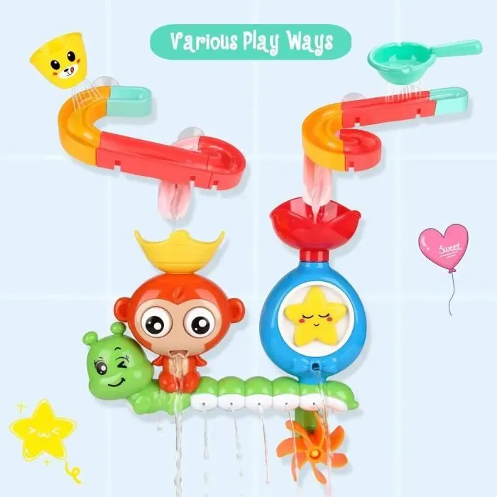 Jouet de Bain Cascade Interactif pour Bébé et Enfants - HAUTSTORE - 14 pièces - Multicolore-1