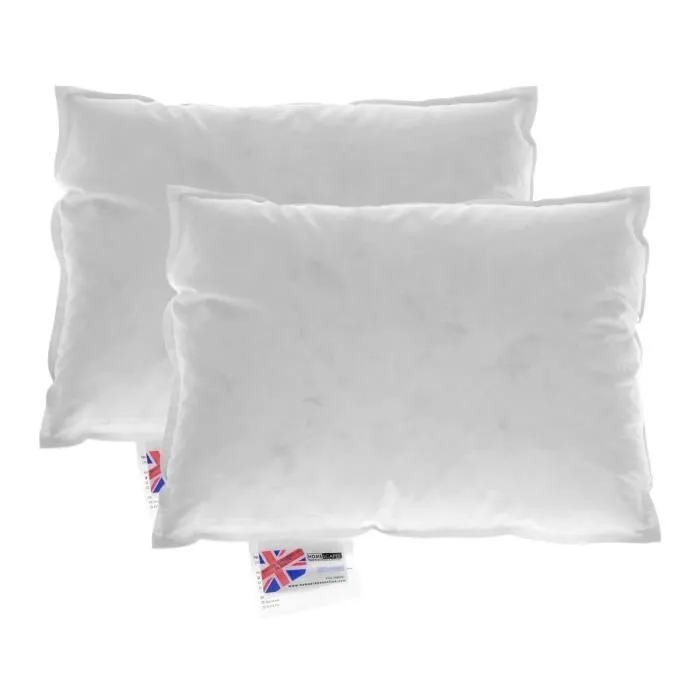 Coussin de garnissage - Homescapes - 30x40 cm - Duvet et plumes d'oie - 100% coton - Lot de 2-0