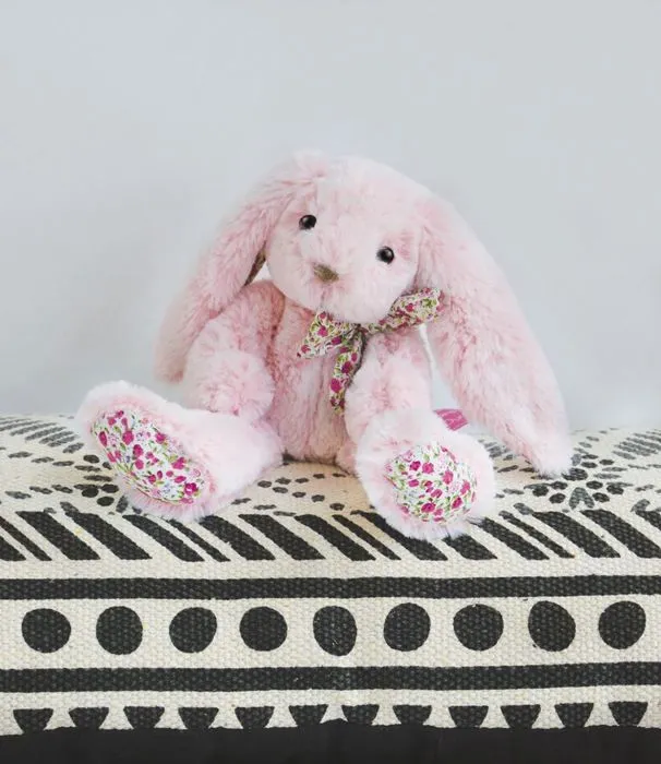 Peluche - HISTOIRE D'OURS - Les Copains Câlins - Lapin rose - 40 cm - Pour bébé fille-1
