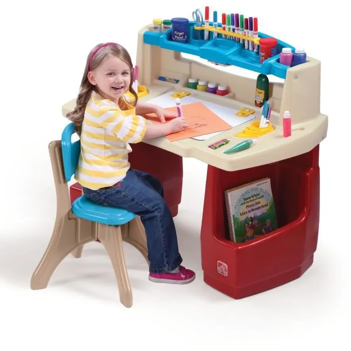 Bureau d'art pour enfants - STEP2 - Deluxe Art Master - Blanc - En plastique - À partir de 3 ans-3