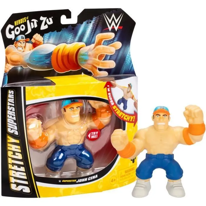 Figurine extensible - GOO JIT ZU WWE - John Cena - 11 cm - Texture élastique - Extensible 3x-0