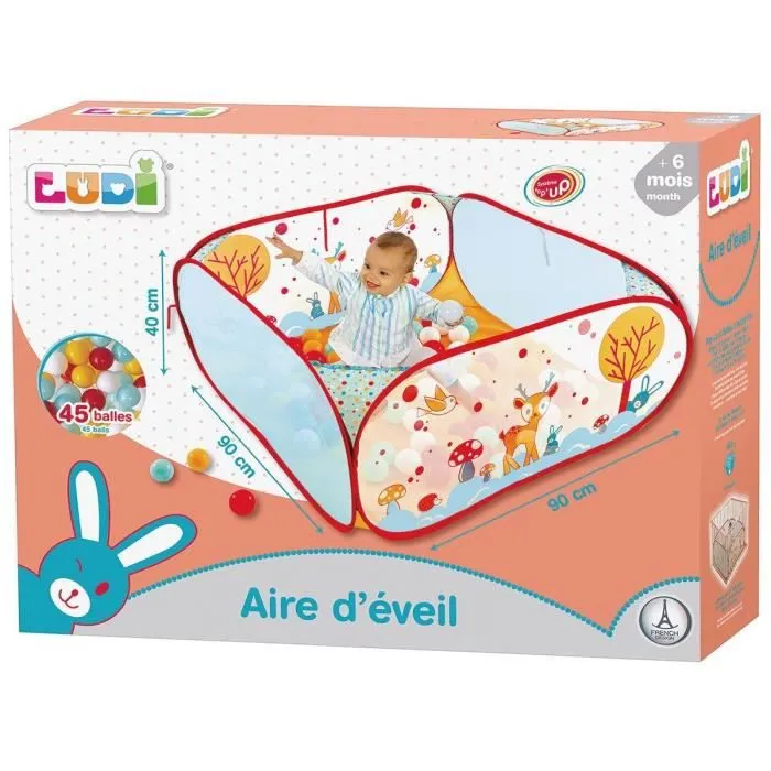Aire de jeu - LUDI - Lapin - Pop-up et balles - Système pratique - Multicolore-6