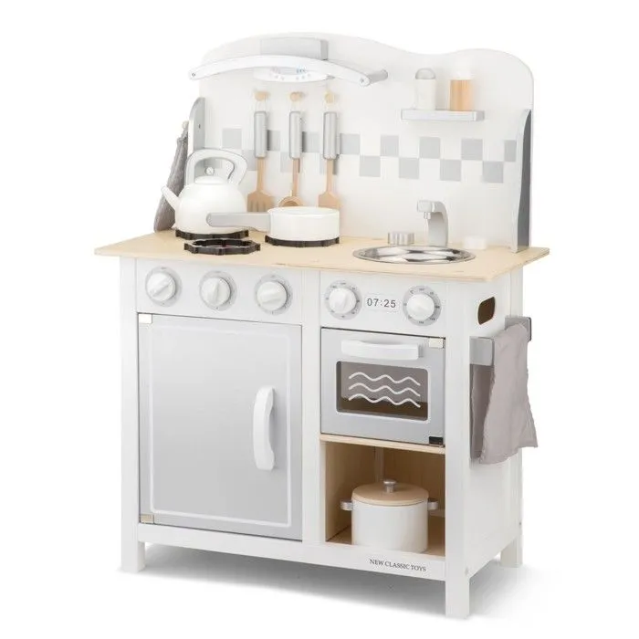 New Classic Toys - Kitchenette Bon Appétit blanche argent-0