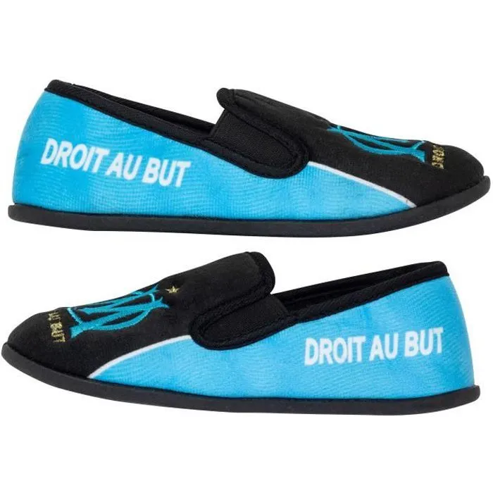 Chaussons - OLYMPIQUE DE MARSEILLE - Collection officielle - Noir - Polyester - Garçon-0