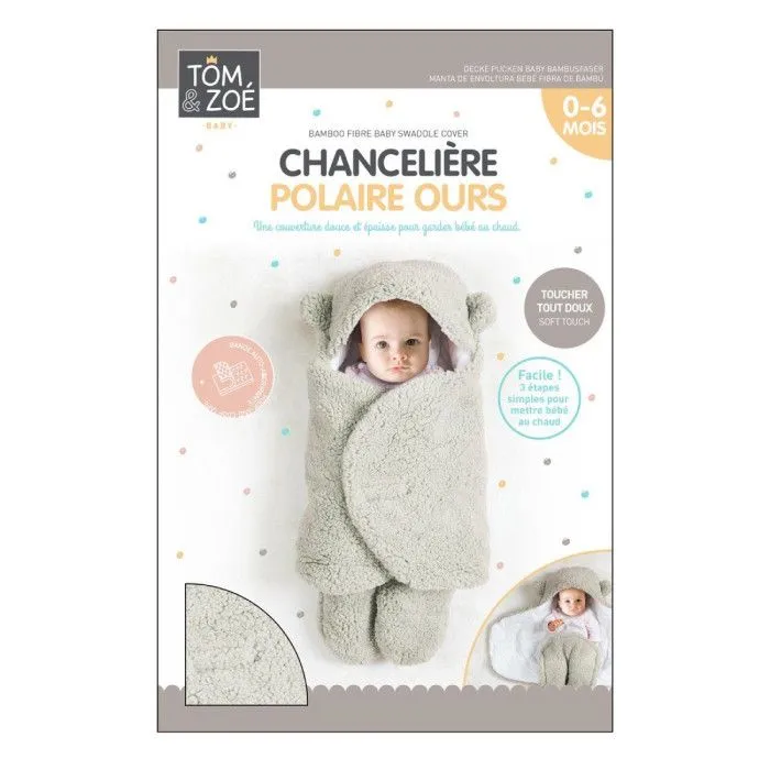 Chancelière Polaire "Ours" 76cm Gris-4