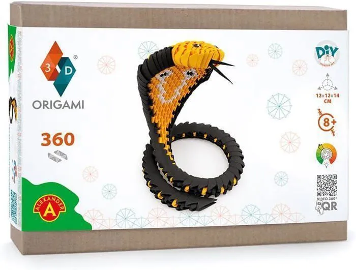 Kit créatif Origami 3D - Milliwood - Cobra - 360 éléments - 12 x 12 x 14 cm - À partir de 8 ans-1