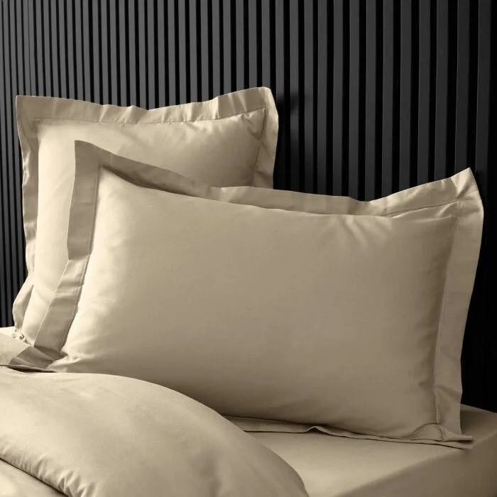 Taie d'oreiller - Percale - 50x70 cm - 100% coton - Beige - Lavable à 30°-4