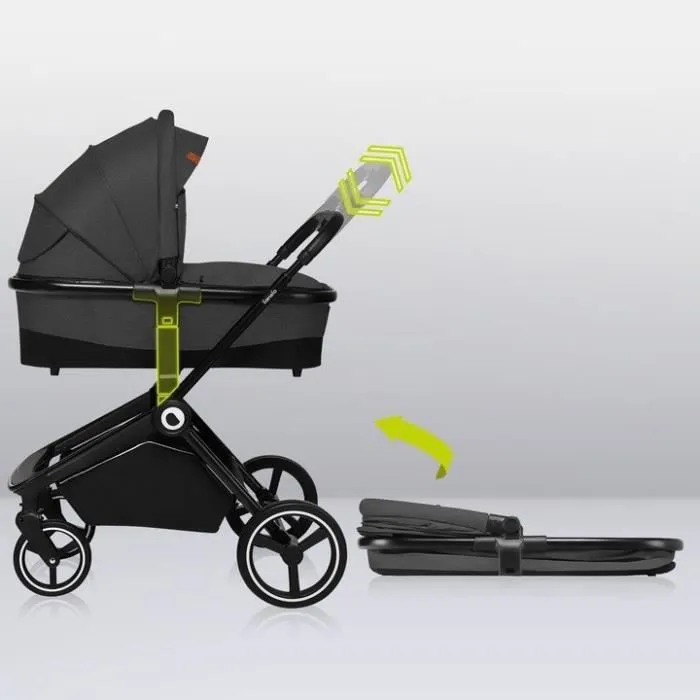 Poussette bébé 2en1 compacte LIONELO Mika - De 0 à 48 mois - Gris foncé-1