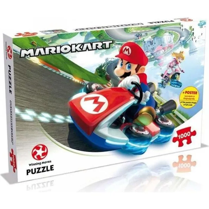 Puzzle Mario Kart Funracer 1000 pièces - Winning Moves - Rouge Multicolore Mixte - Intérieur-0