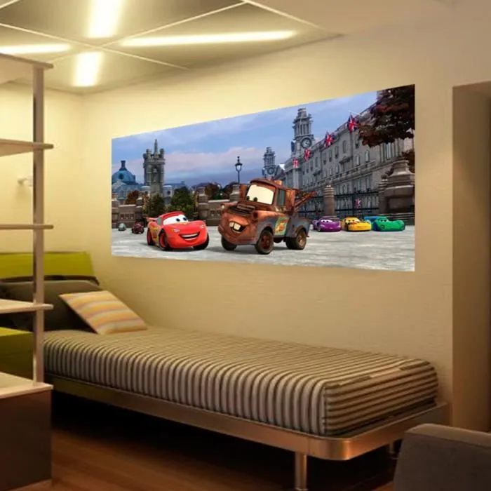 Poster - AG DESIGN - Flash McQueen et Martin - H 90 x L 202 cm - Décoration murale - Enfant-2