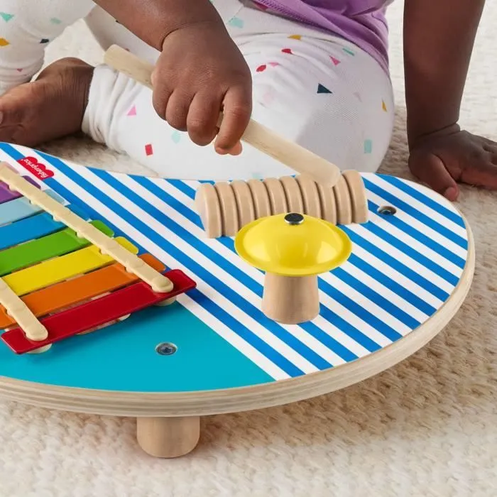 Fisher-Price-Table musicale en bois avec instruments de percussion HXT91-3