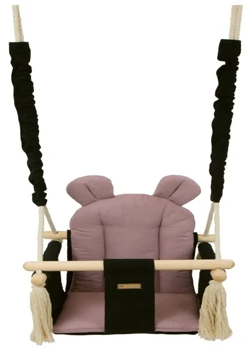 Balançoire bascule confortable pour enfants en bois coton terrasse jardin maison6-4