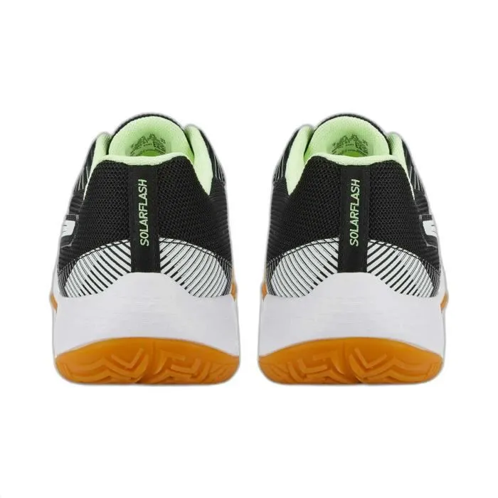 Chaussures de handball indoor enfant Puma Solarflash II - noir/blanc/jaune pâle/marron - 29-2
