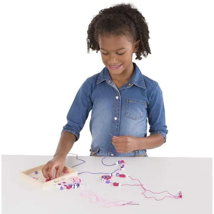 Jeu de perles en bois - MELISSA & DOUG - Cœurs Étincelants - Rose - Pour Enfant à partir de 3 ans-1