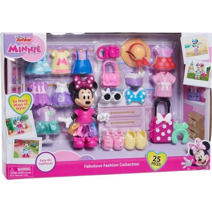 Coffret poupée - DISNEY MINNIE MOUSE - Coffret Fashion - Poupée Minnie 15 cm, 25 pièces de mode et accessoires-4