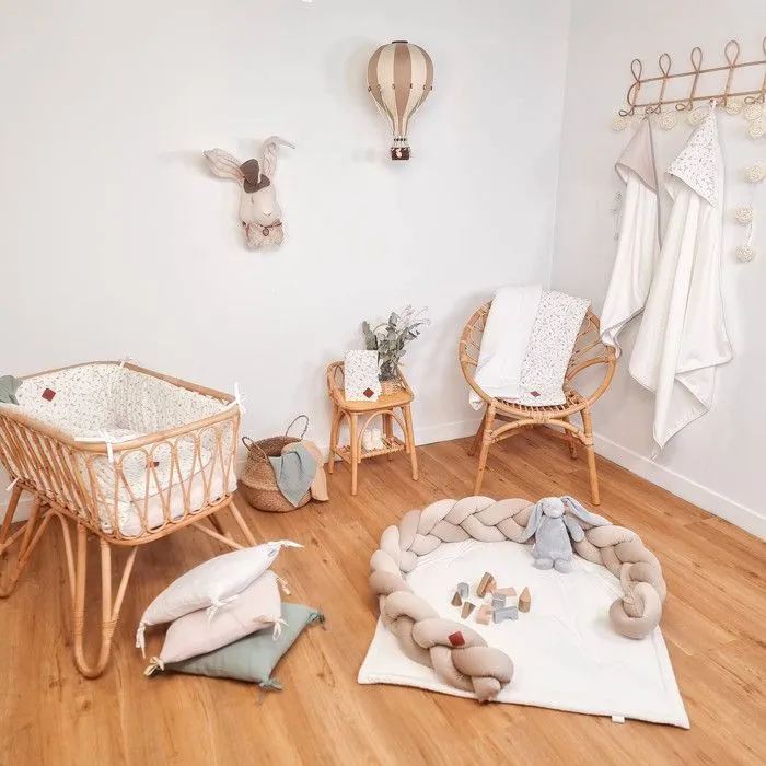 Tour de lit universel et déhoussable  Beige Pour lit bébé de 60 x 120 cm ou 70 x 140 cm-3