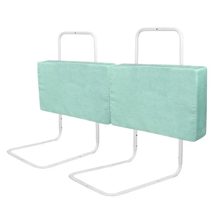 XMTECH Barrière de lit Bébé Softpack Réglable en Hauteur Protection Anti-chute Garde de Lit pour Enfant Vert de Mer 100cm-0