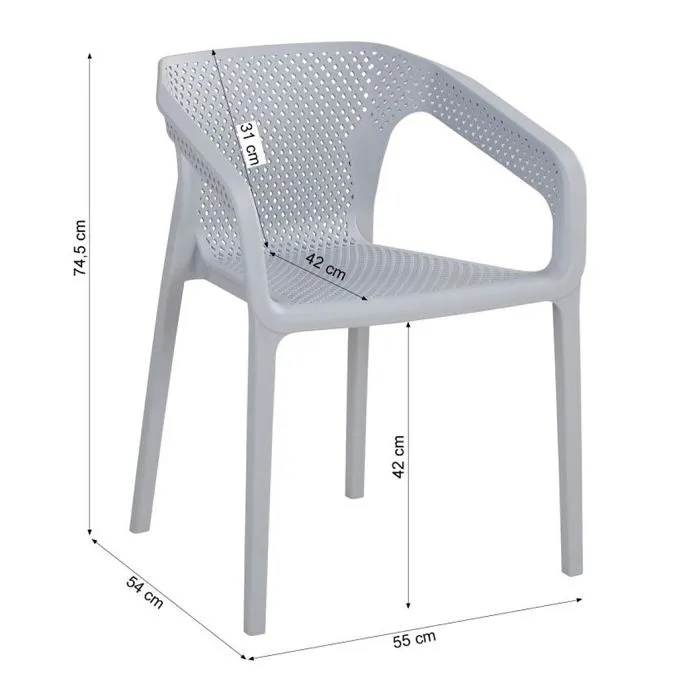 Ensemble salon de jardin - Essentiel - Gris - Table rectangulaire - 2 chaises - Bois-1