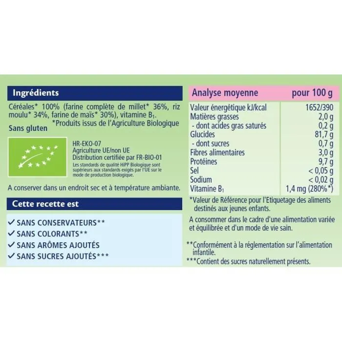 Hipp Bio 100% Céréales Mes Premières Céréales +4m 250g-1