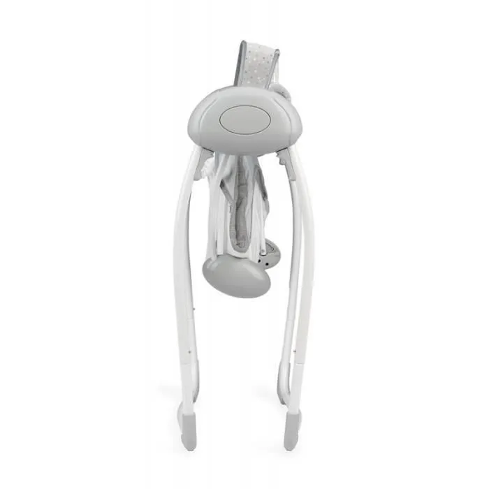 MoMi LISS - Balancelle Bébé Électrique - 5 vitesses de balancement - 8 mélodies - arche à jouets - Gris-2