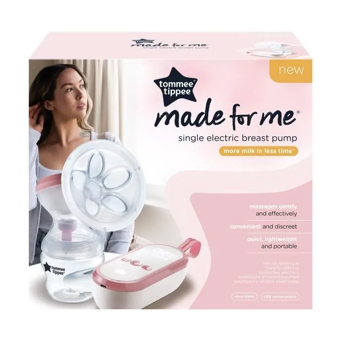TOMMEE TIPPEE, Tire-lait électrique made for me, rechargeable par USB, silencieux et transportable, biberon inclus-2