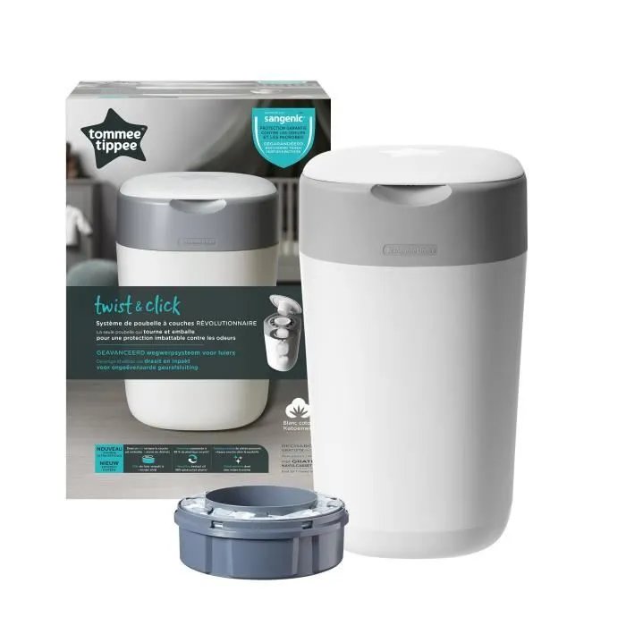 Tommee Tippee Poubelle à Couches Twist & Click Sangenic TEC, Contient Jusqu’à 30 Couches, Protection Anti-Odeur et Anti-Germe-3