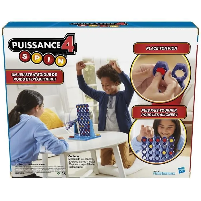 Puissance 4 Spin avec grille tournante, jeu de sociéré, pour 2 joueurs, pour enfants à partir de 8 ans-7